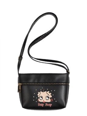 Betty Boop Black Crossbody Bag with Cartoon Design